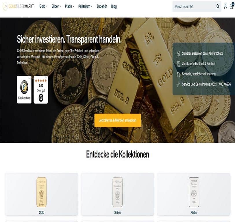Edelmetalle Online verkaufen