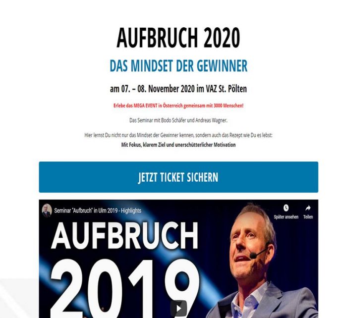 Bodo Schäfer AUFBRUCH 2020 DAS MINDSET DER GEWINNER &#8211; Finanzcoach Geld