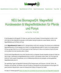 NEU bei Biomagnet24: Magnetfeld Hundewesten & Magnetfelddecken für Pferde und Ponys