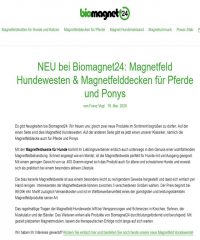 NEU bei Biomagnet24: Magnetfeld Hundewesten & Magnetfelddecken für Pferde und Ponys
