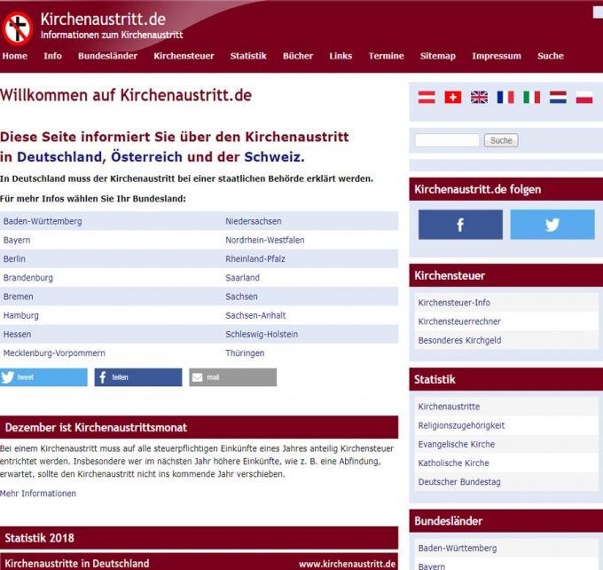 Informationen zum Kirchenaustritt