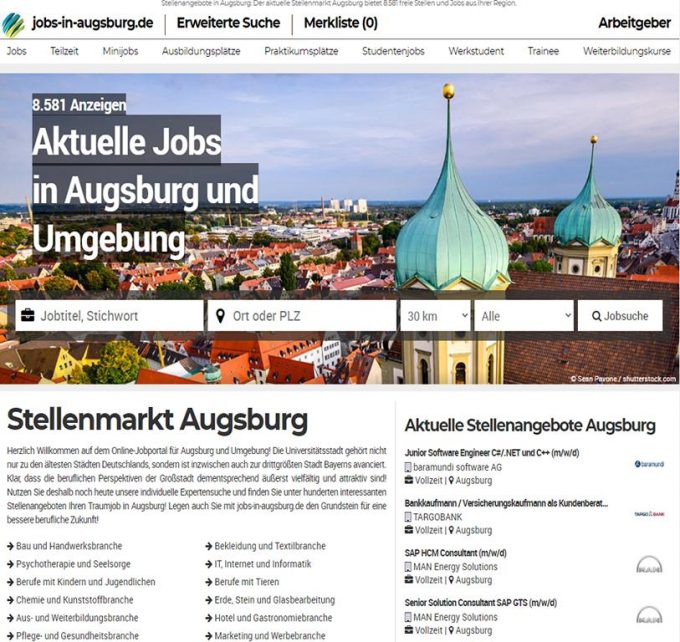 Aktuelle Jobangebote &#8211; jobs-in-augsburg.de