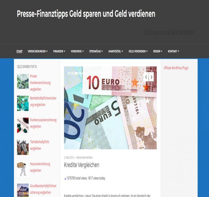 Presse-Finanztipps Geld sparen und Geld