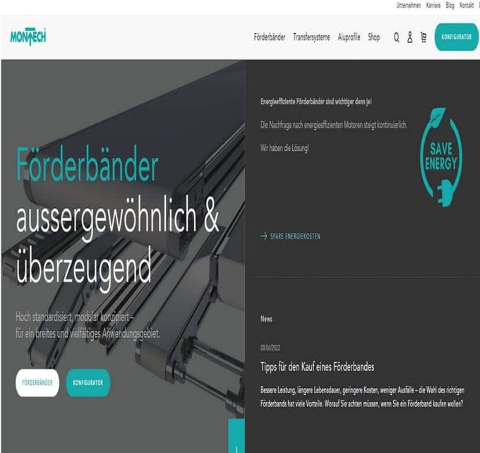 Spezialist für Förderbänder &#8211; Montech AG