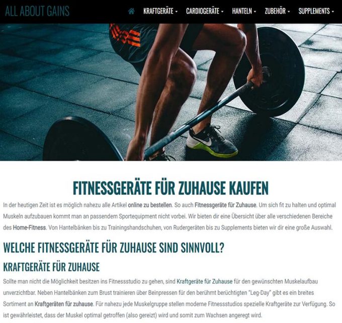 All About Gains &#8211; Fitnessgeräte für zuhause kaufen