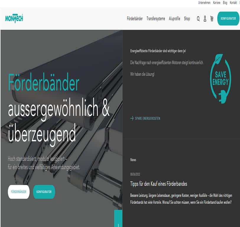 Spezialist für Förderbänder - Montech AG